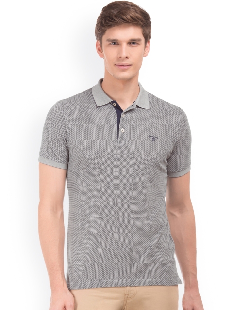 

GANT Men Grey Printed Polo Collar T-shirt