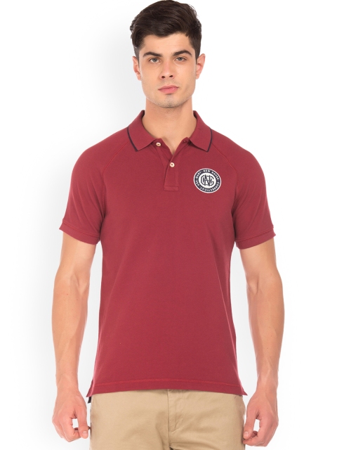 

GANT Men Maroon Solid Polo Collar T-shirt