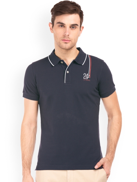 

GANT Men Blue Solid Polo Collar T-shirt