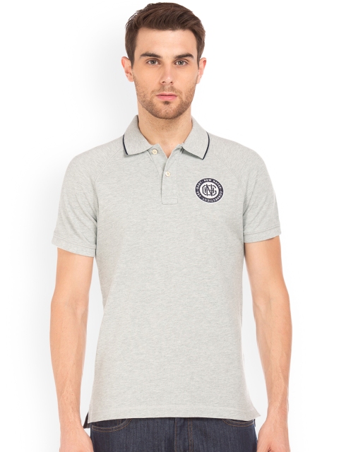 

GANT Men Grey Solid Polo Collar T-shirt