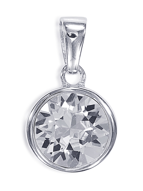 

Peora Silver-Toned White CZ-Stones Pendant