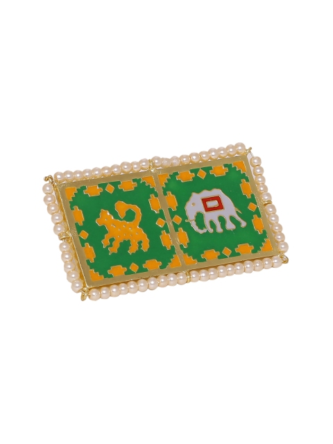 

Studio Voylla Green & Yellow Beaded Ring