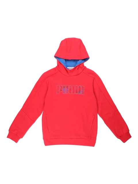 

Puma Boys Red Printed Hooded Sweatshirt