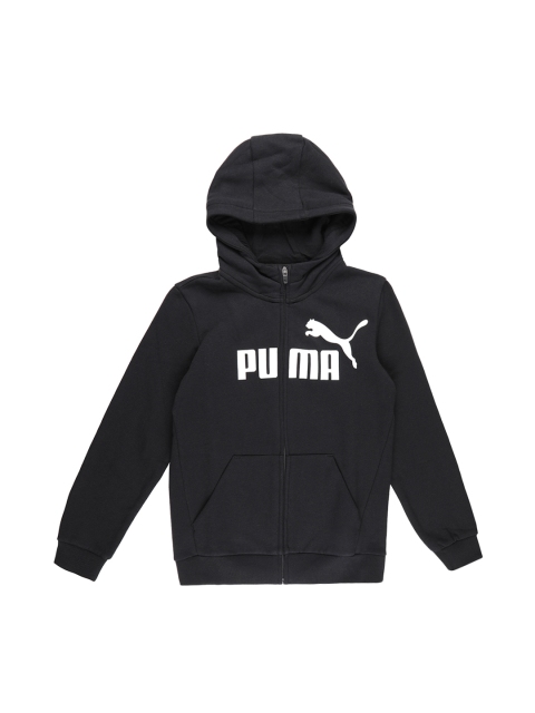 

Puma Boys Black Printed ESS No.1 FZ Hooded Sporty Jacket