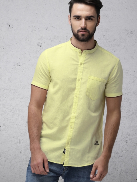 

Ecko Unltd Men Yellow Slim Fit Solid Casual Shirt