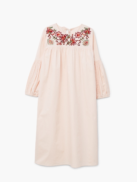 

MANGO Women Peach-Coloured Solid A-Line Dress
