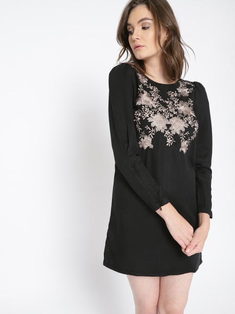 

MANGO Women Black Lace Sheath Dress