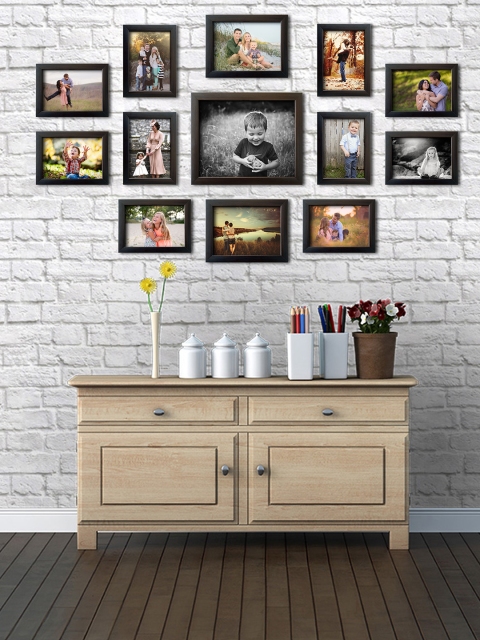 

RANDOM Set of 13 Brown Photo Frames