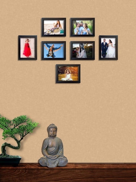 

RANDOM Set of 7 Brown Photo Frames