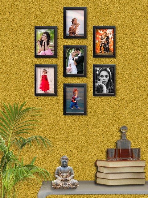 

RANDOM Set of 7 Brown Photo Frames