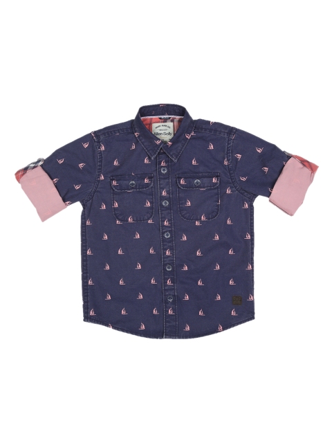 

Allen Solly Junior Boys Navy Blue & Pink Regular Fit Printed Casual Shirt