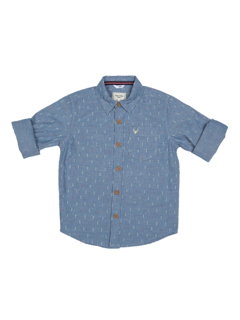 

Allen Solly Junior Boys Blue Regular Fit Printed Casual Shirt