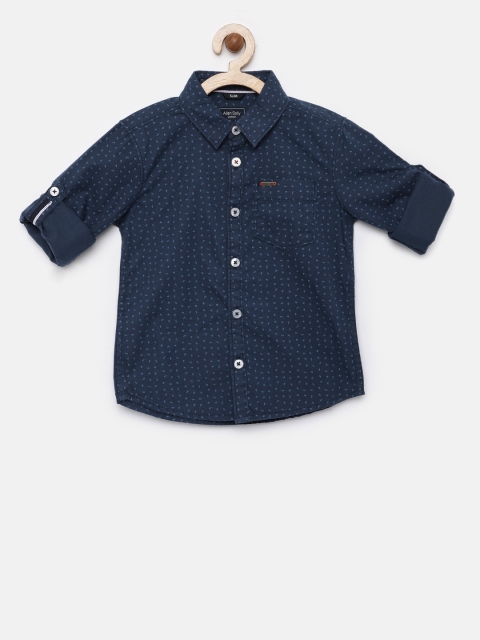 

Allen Solly Junior Boys Navy Blue Slim Fit Printed Casual Shirt
