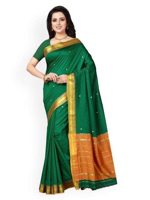

Ishin Green Woven Design Poly Silk Saree