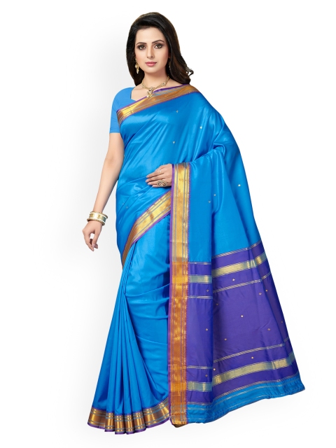

Ishin Blue Woven Design Poly Silk Saree