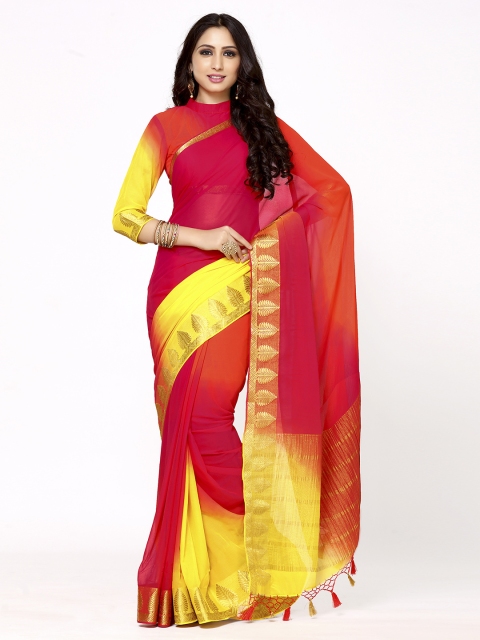 

MIMOSA Multicoloured Poly Chiffon Woven Design Pochampally Saree, Multi