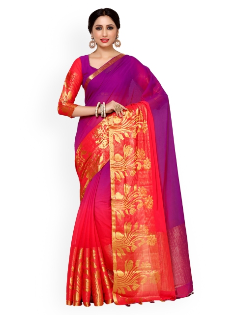 

MIMOSA Purple Poly Chiffon Woven Design Pochampally Saree