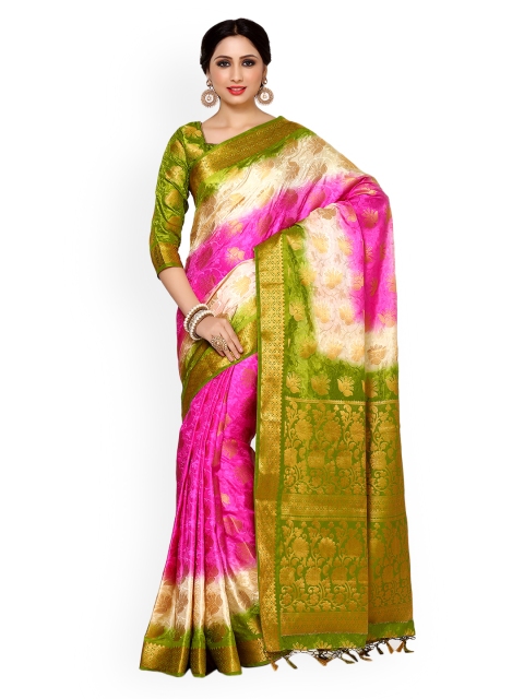 

MIMOSA Multicoloured Art Silk Woven Design Kanjeevaram Saree, Multi