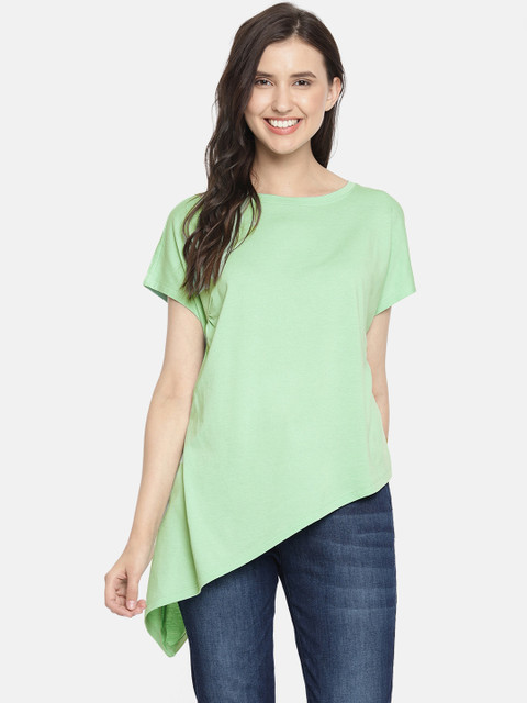 

Vero Moda Women Green Solid Boxy Top