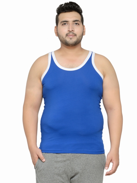 

plusS Men Blue Solid Innerwear Vest MSD2602