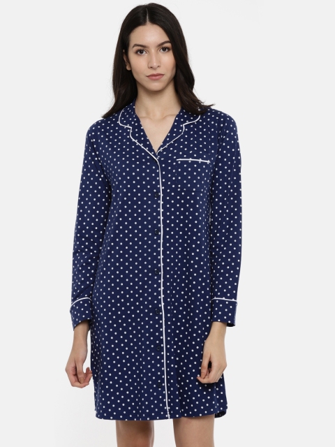 

Slumber Jill Navy Polka Dot Sleep Shirt, Navy blue