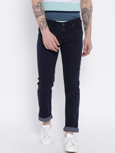 

Duke Men Navy Blue Regular Fit Mid-Rise Clean Look Jeans