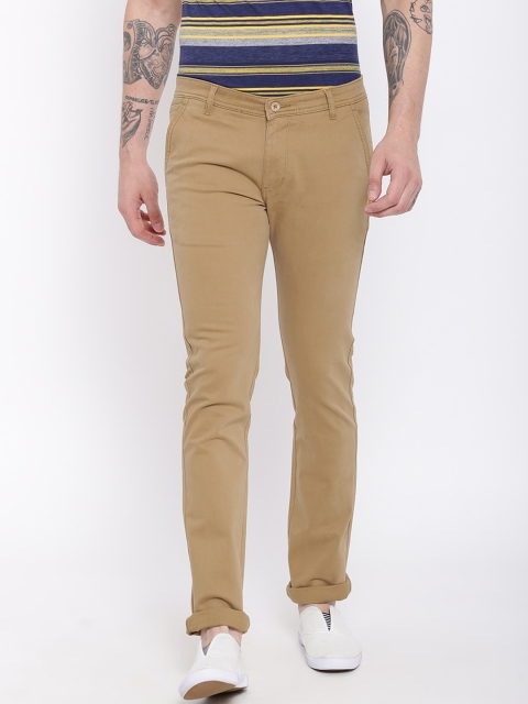 

Duke Men Khaki Regular Fit Solid Chinos