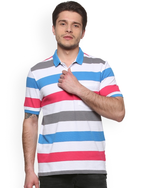 

Van Heusen Sport Men White Striped Polo Collar T-shirt