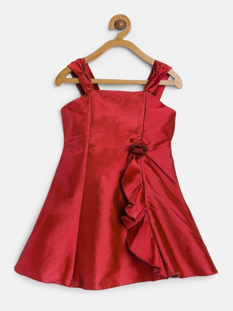 

A.T.U.N All Things Uber Nice Girls Maroon Solid A-Line Dress