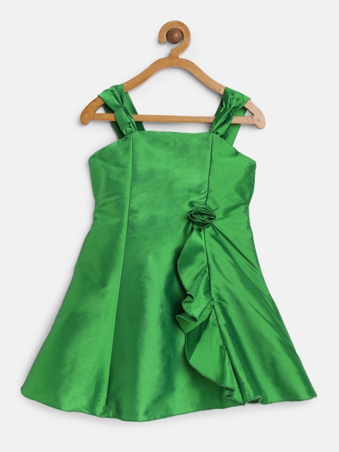

A.T.U.N All Things Uber Nice Girls Green Solid Fit and Flare Dress