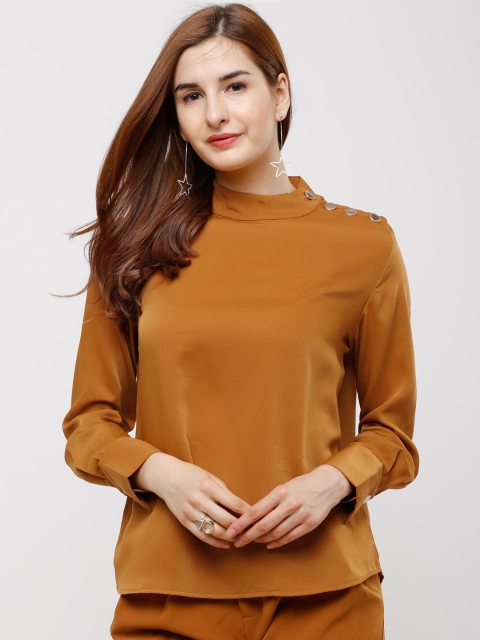 

Tokyo Talkies Women Mustard Yellow Solid Top