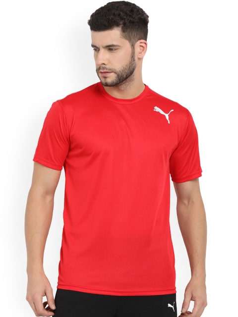 

Puma Men Red Solid Round Neck Essential SS T-shirt