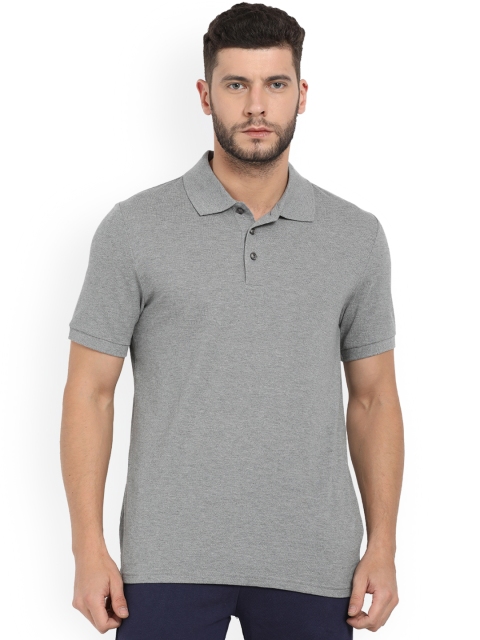 

Puma Men Grey Melange Solid Polo Collar T-shirt