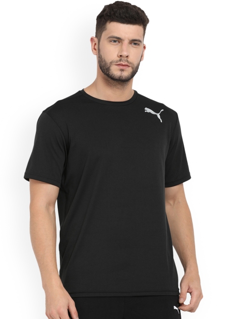 

Puma Men Black Solid Round Neck Essential SS T-shirt