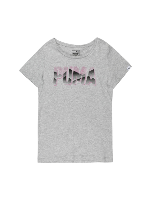 

Puma Girls Grey Printed Round Neck T-shirt