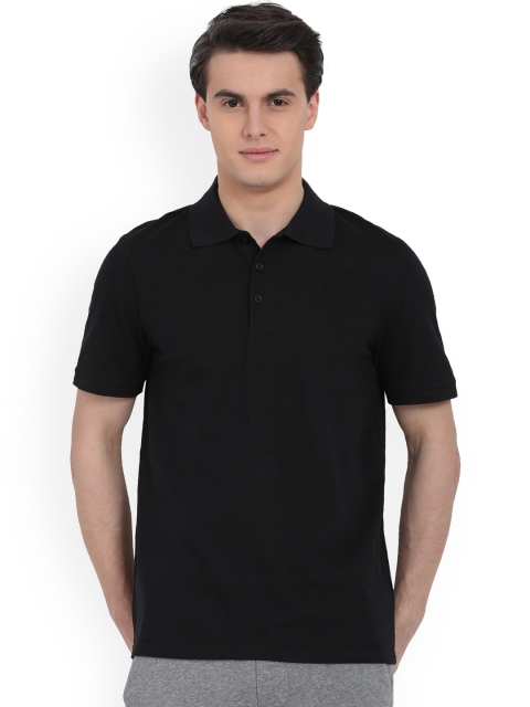 

Puma Men Black Solid Polo Collar T-shirt