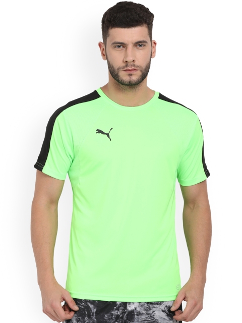 

Puma Men Fluorescent Green Colourblocked Round Neck T-shirt