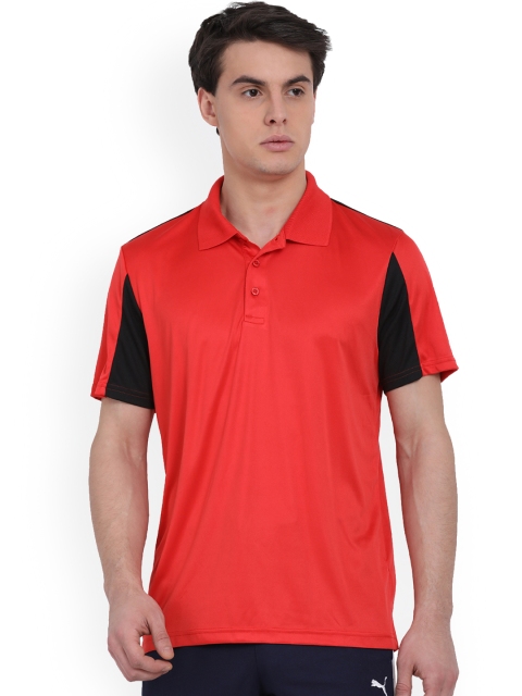 

Puma Men Red Colourblocked Polo Collar T-shirt