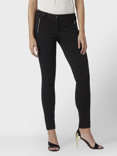 

Park Avenue Women Black Slim Fit Solid Regular Trousers