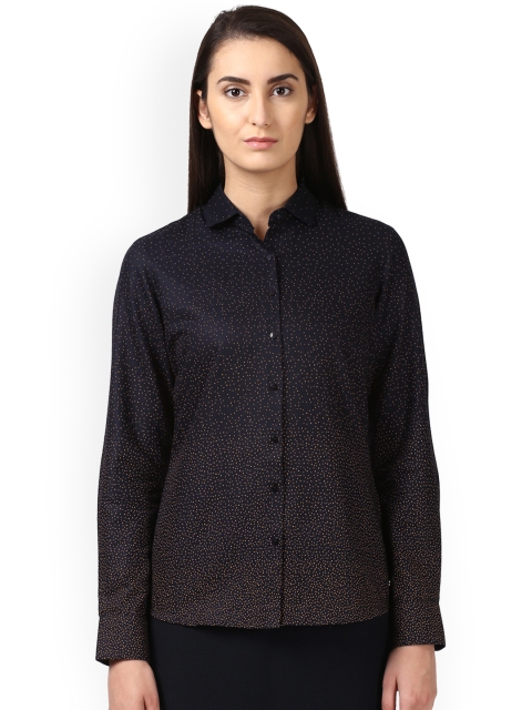 

Park Avenue Women Navy Blue Regular Fit Printed Formal Shirt