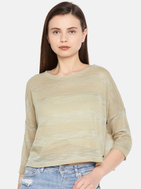 

Park Avenue Women Beige Striped Top