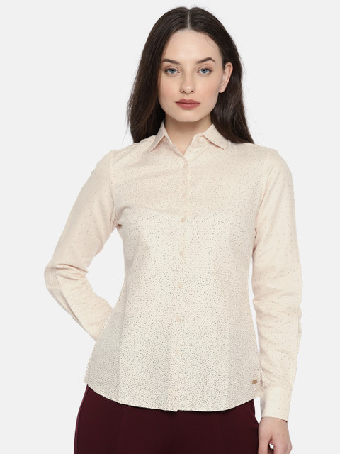 

Park Avenue Woman Off-White Regular Fit Printed Casual Shirt