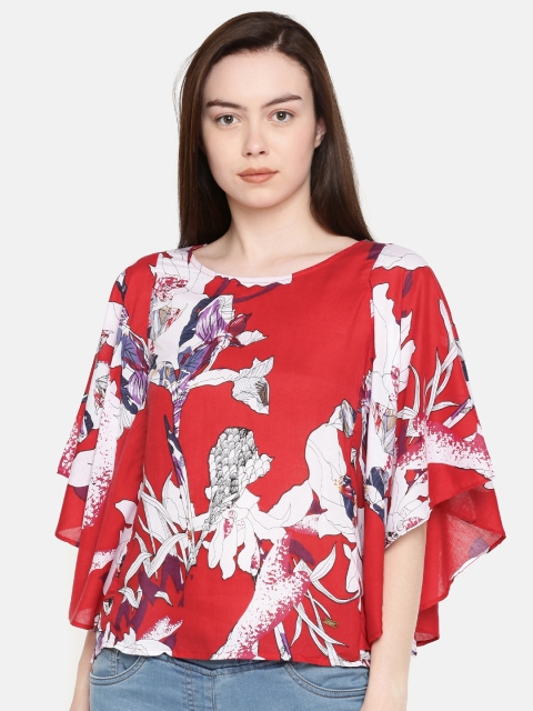

Park Avenue Women Red Printed Kaftan Top
