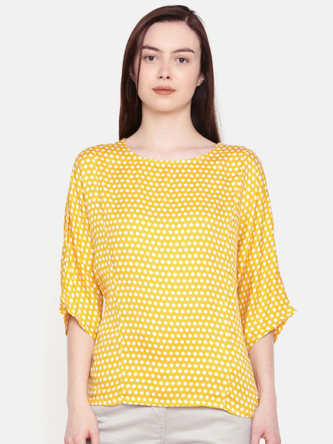 

Park Avenue Women Yellow Printed Top