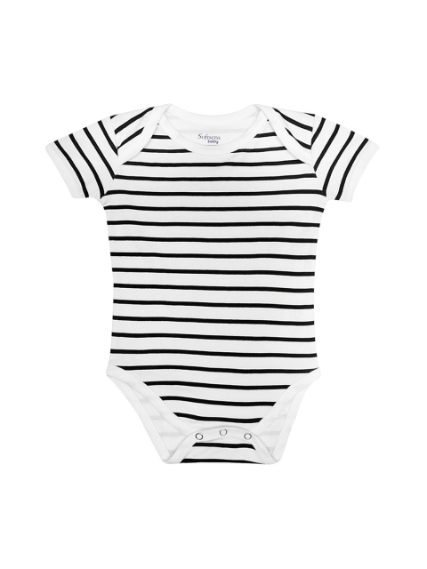 

Softsens Kids Organic Cotton Black & White Striped Sustainable Bodysuit