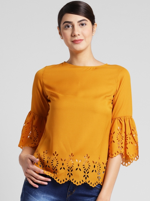 

plusS Women Mustard Solid Top