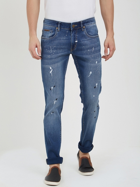 BOLTS and BARRELS Men Blue Slim Fit Low-Rise Clean Look Stretchable Jeans