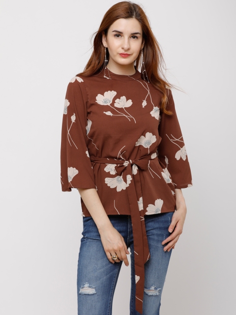 

Tokyo Talkies Women Brown Printed Top