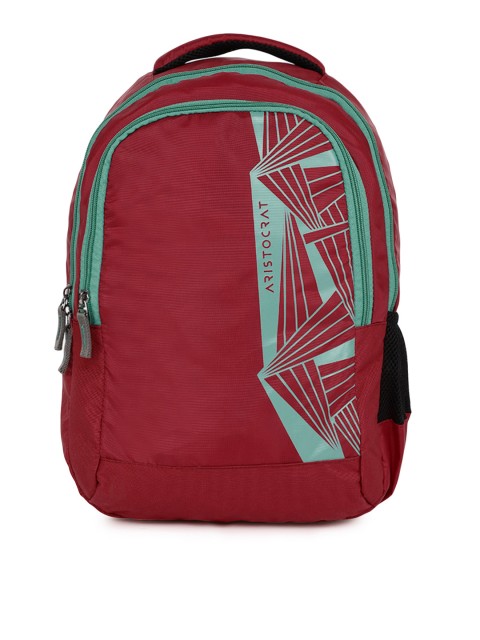 

Aristocrat Unisex Red Geometric Print Backpack
