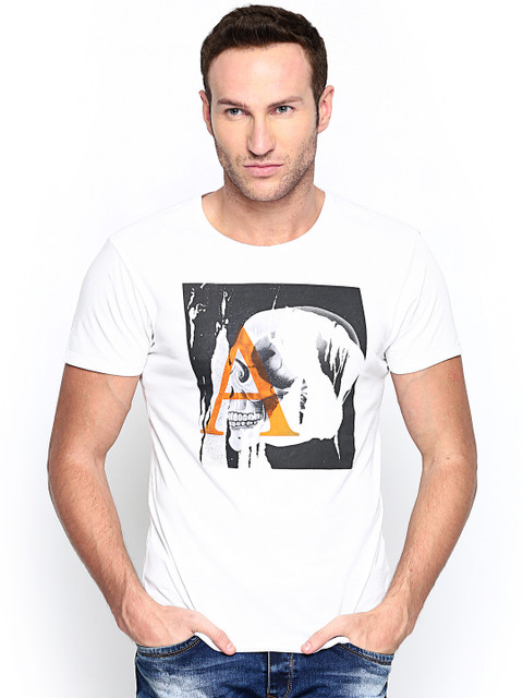 

Jack & Jones Men White Printed T-shirt